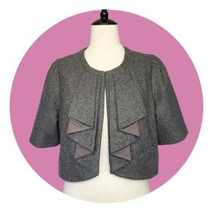 Elevenses / Anthropologie Catalina Bolero Gray Wool Jacket - Sz 8